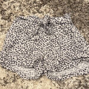 Aerie High Waist Animal Print Shorts - Black and White